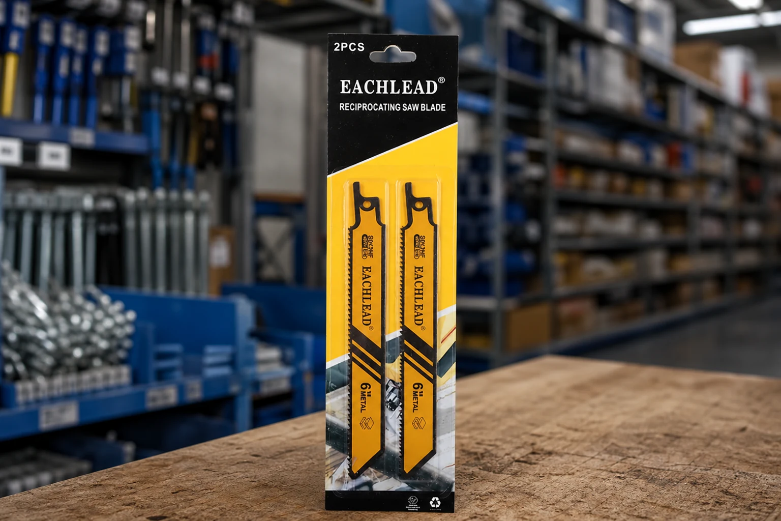 EACHLEAD sawzall — official product photo with illustrative scene background (not a real site photo)