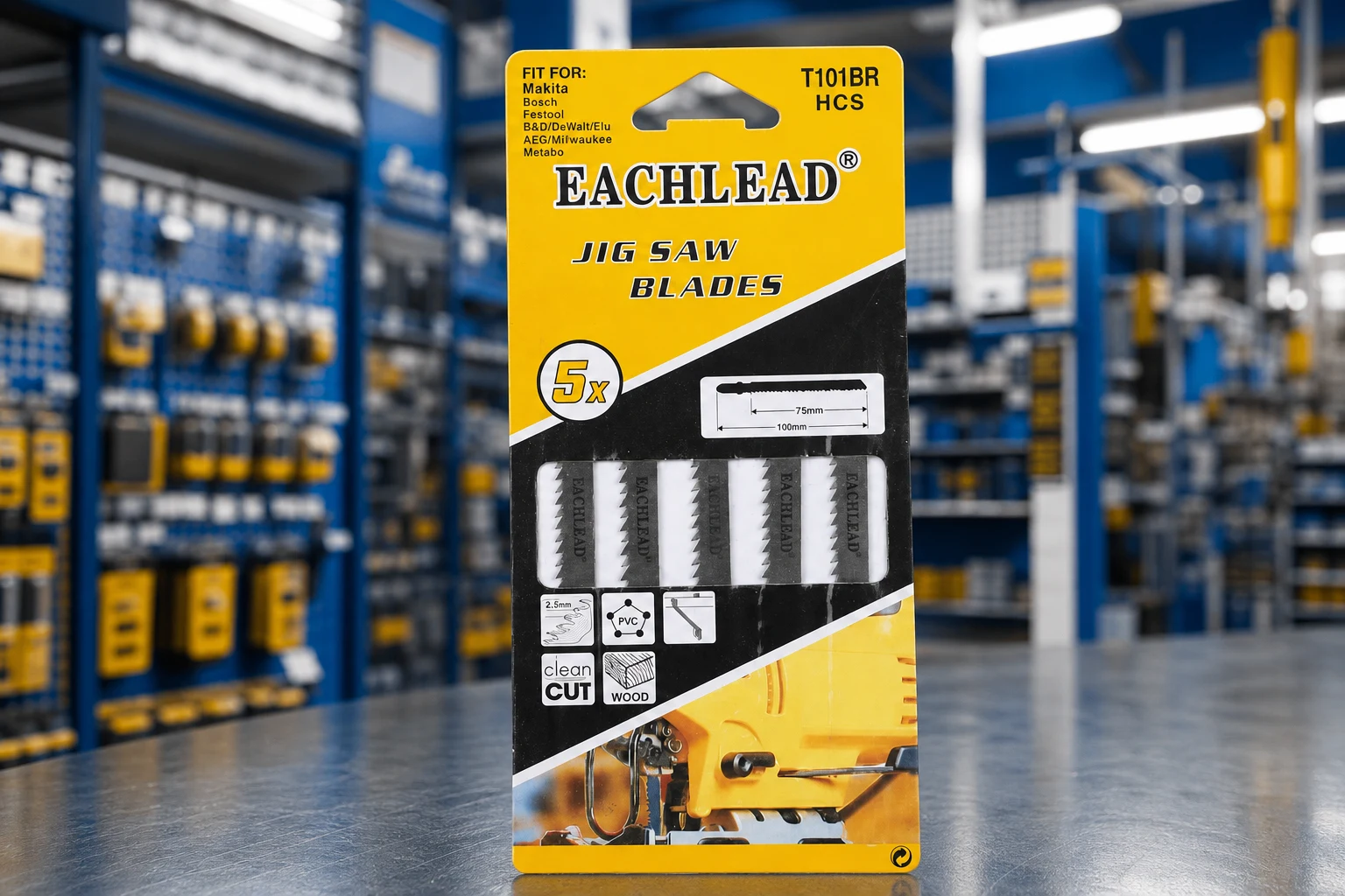 EACHLEAD jigsaw — official product photo with illustrative scene background (not a real site photo)