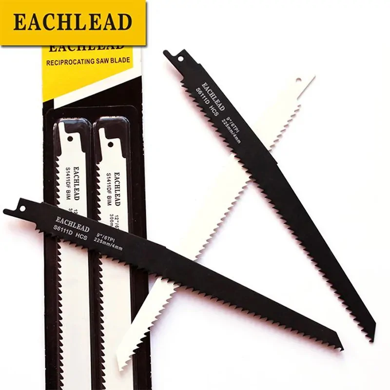 EACHLEAD S6111D 6 TPI HCS reciprocating saw blades for clean wood