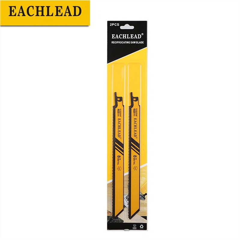 Assorted reciprocating saw blades arranged for set planning